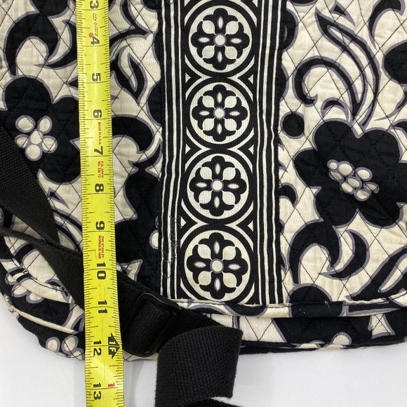 VERA BRADLEY Black & White Floral Messenger Bag - Picture 4 of 10